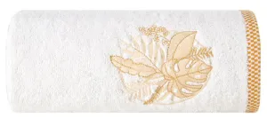 Ręcznik Palms 70x140 biały 500 g/m2       z haftem i ozdobną bordiurą Eurofirany