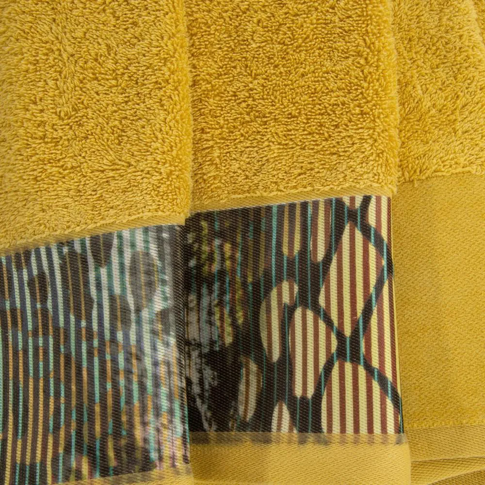 Komplet ręczników w pudełku 70x140 2szt Carla musztardowy Eurofirany