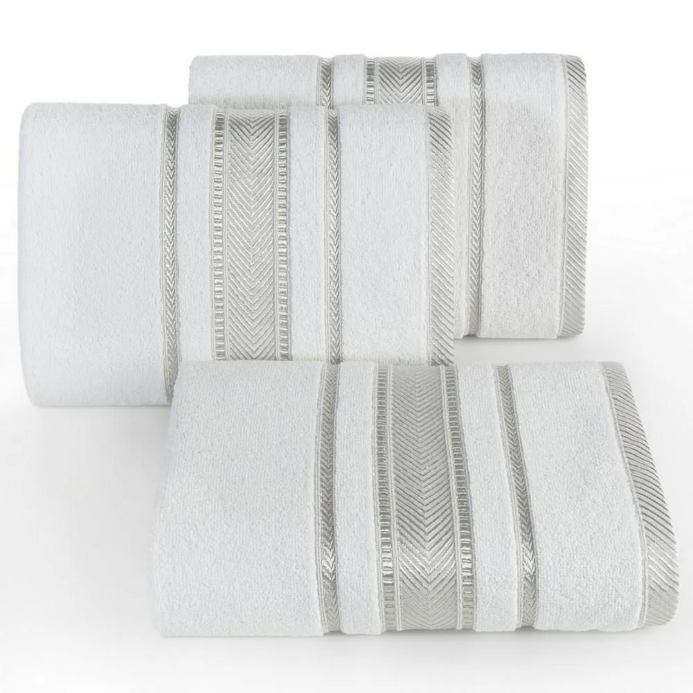 Ręcznik Mati 50x90 biały popielaty 500g/m2 Eurofirany
