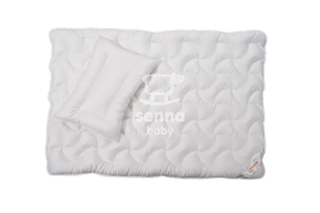 Kołdra dla dzieci 100x135 poduszka 40x60 Tencel biała z włóknem drzewnym biodegradowalna Inter-Widex