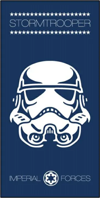 Ręcznik plażowy 70x140 Star Wars Gwiazdne Wojny Stormtrooper Szturmowiec hełm granatowy biały 0461