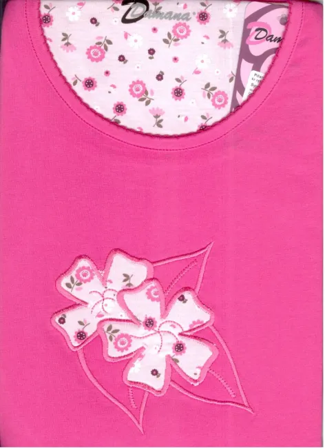 Piżama damska z krótkim rękawem  D 594 3/4 spodnie 158/124 2XL różowa 