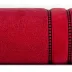 Ręcznik 50x90 Amanda czerwony z ozdobną welurową bordiurą w pasy frotte 500 g/m2 Eurofirany