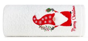 Ręcznik Santa 70x140 biały czerwony mikołaj świąteczny 23 450 g/m2 Eurofirany