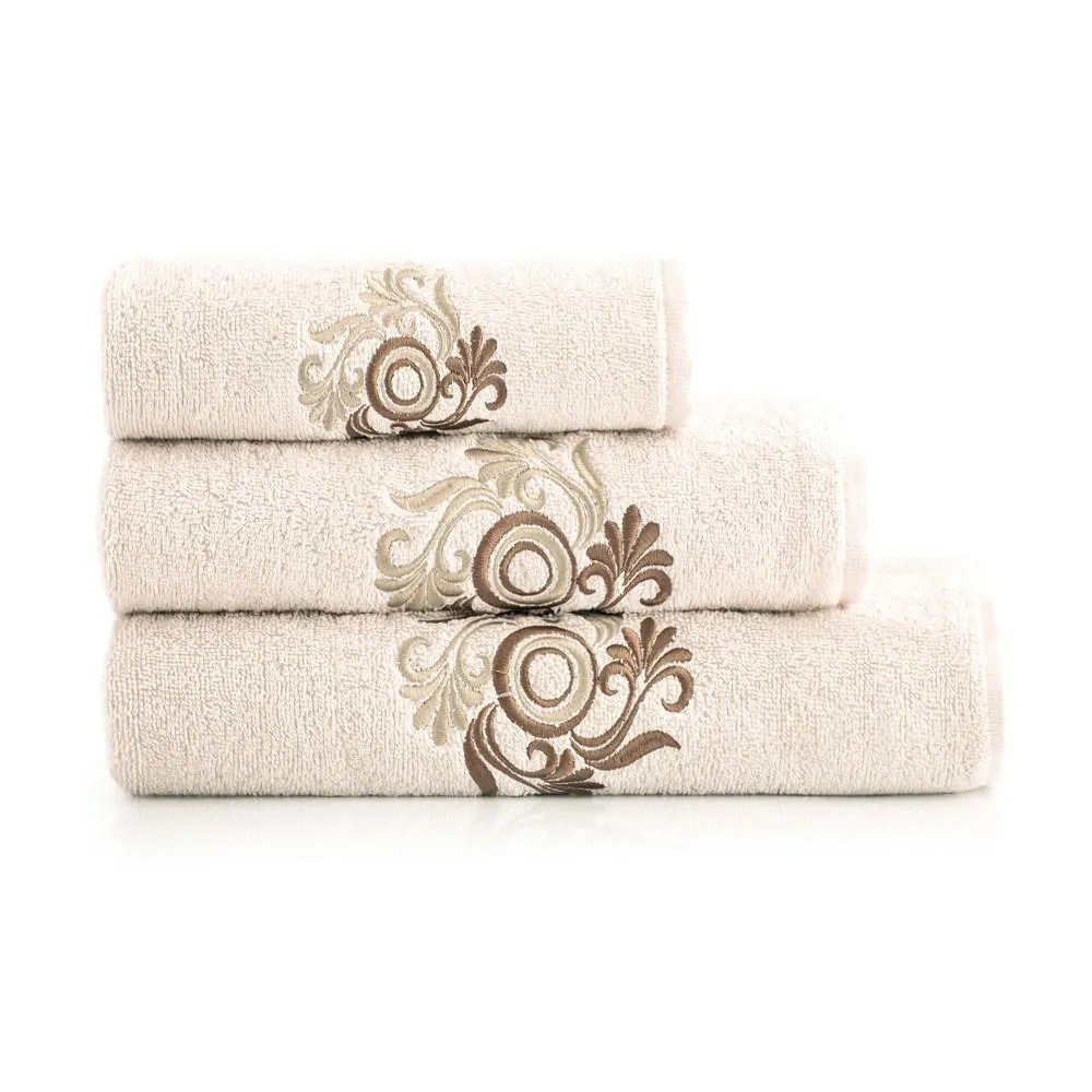 Komplet ręczników w pudełku 3 szt Flores Kreta-5901 ręczniki 30x50 50x100 70x140 Zwoltex