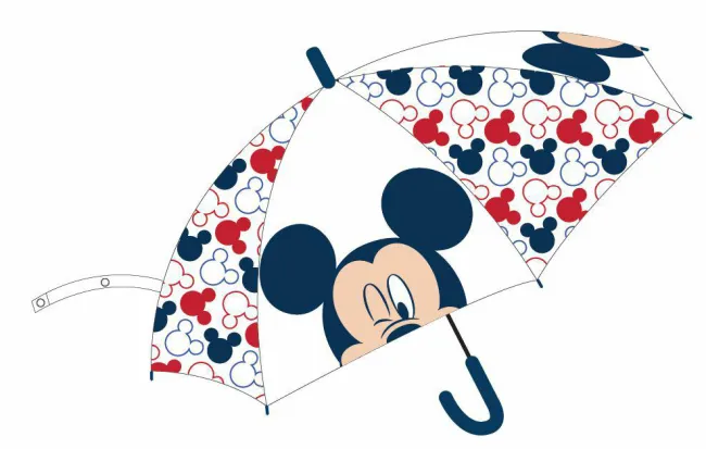 Parasolka dla dzieci Myszka Miki granatowa 6809 przeźroczysta automatyczna Mickey Mouse