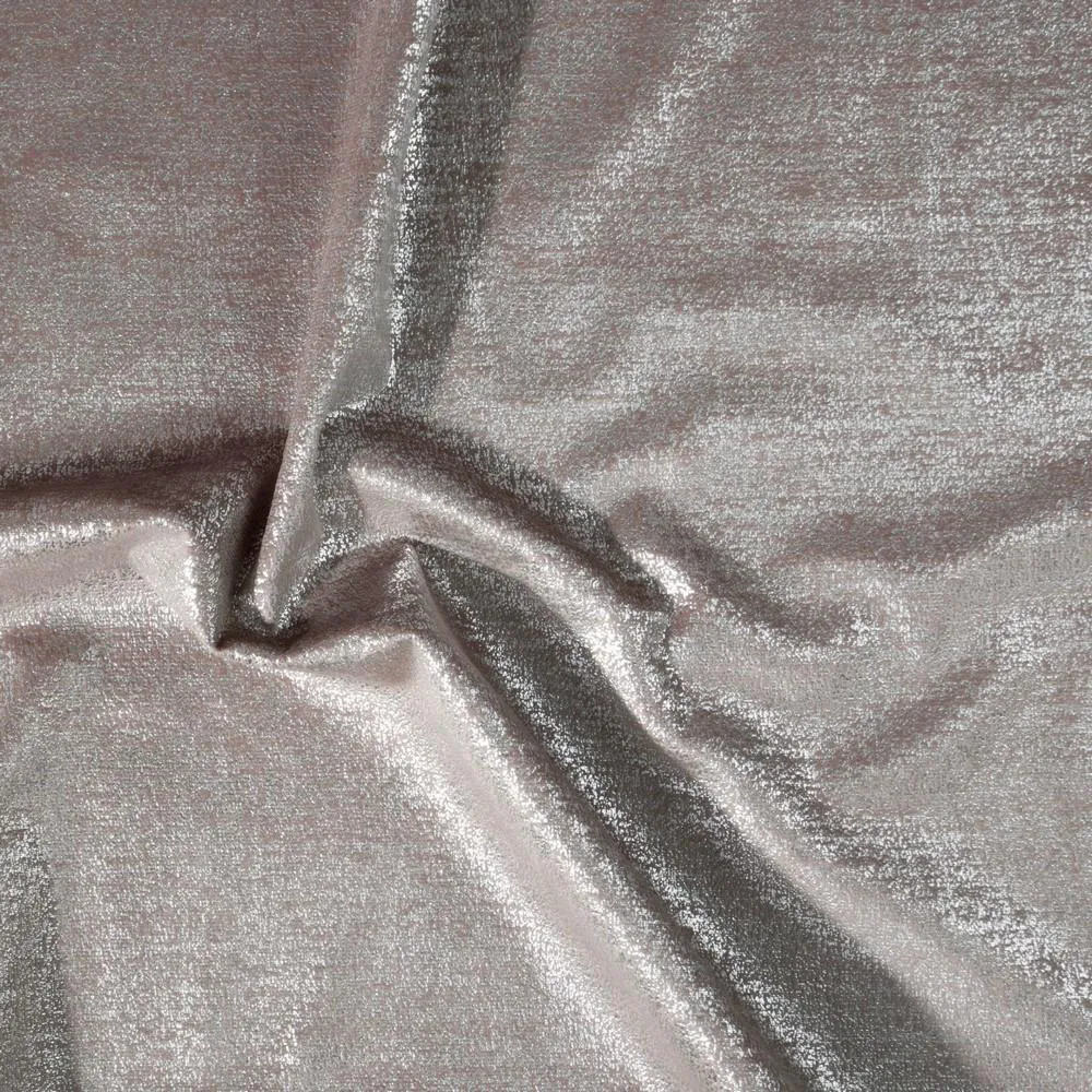 Zasłona 140x250 Ambi pudrowa srebrna wewetowa gotowa na przelotach Eurofirany