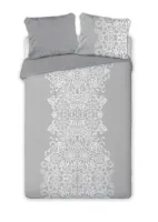 Pościel satynowa 220x200 Elegant 004 Glamour szara biała orientalna ornamenty dwustronna S 23 Faro