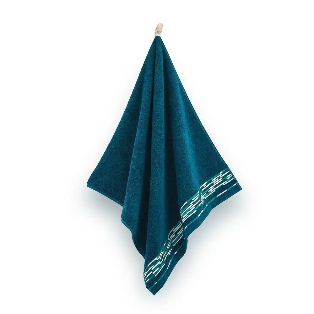 Ręcznik Grafik 30x50 turkusowy ciemny emerald 8501/5/5638 450g/m2