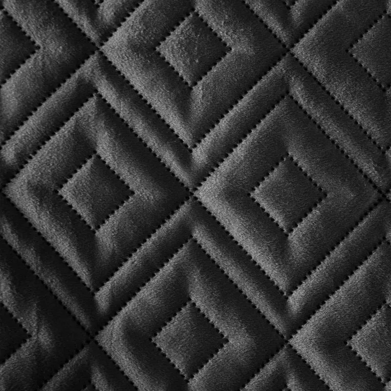 Narzuta dekoracyjna 170x210 Ariel 3 czarna welurowa wzór geometryczny Eurofirany