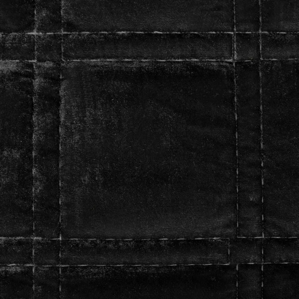 Narzuta dekoracyjna 220x240 Kristin 2 czarna welwetowa geometryczna Eurofirany