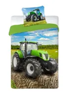 Pościel bawełniana 160x200 Traktor 2556 zielony pole wieś Turbo