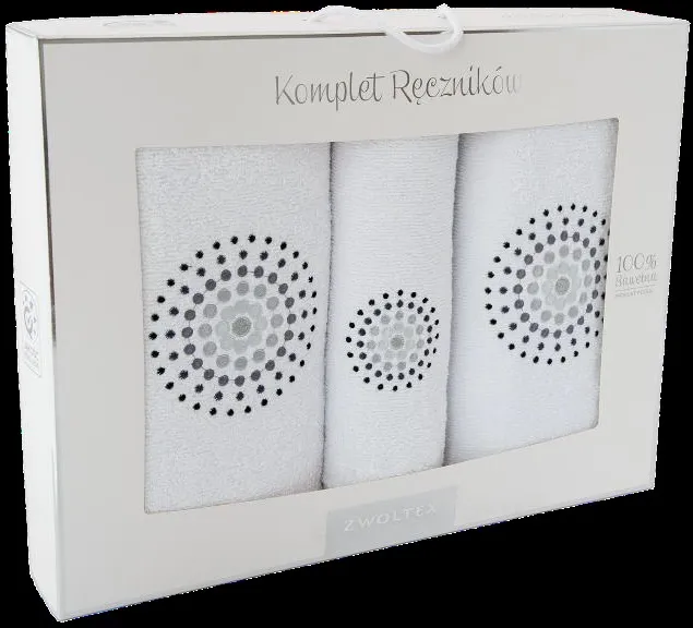 Komplet ręczników w pudełku 3 szt Iluzja Biały K11-500 Zwoltex