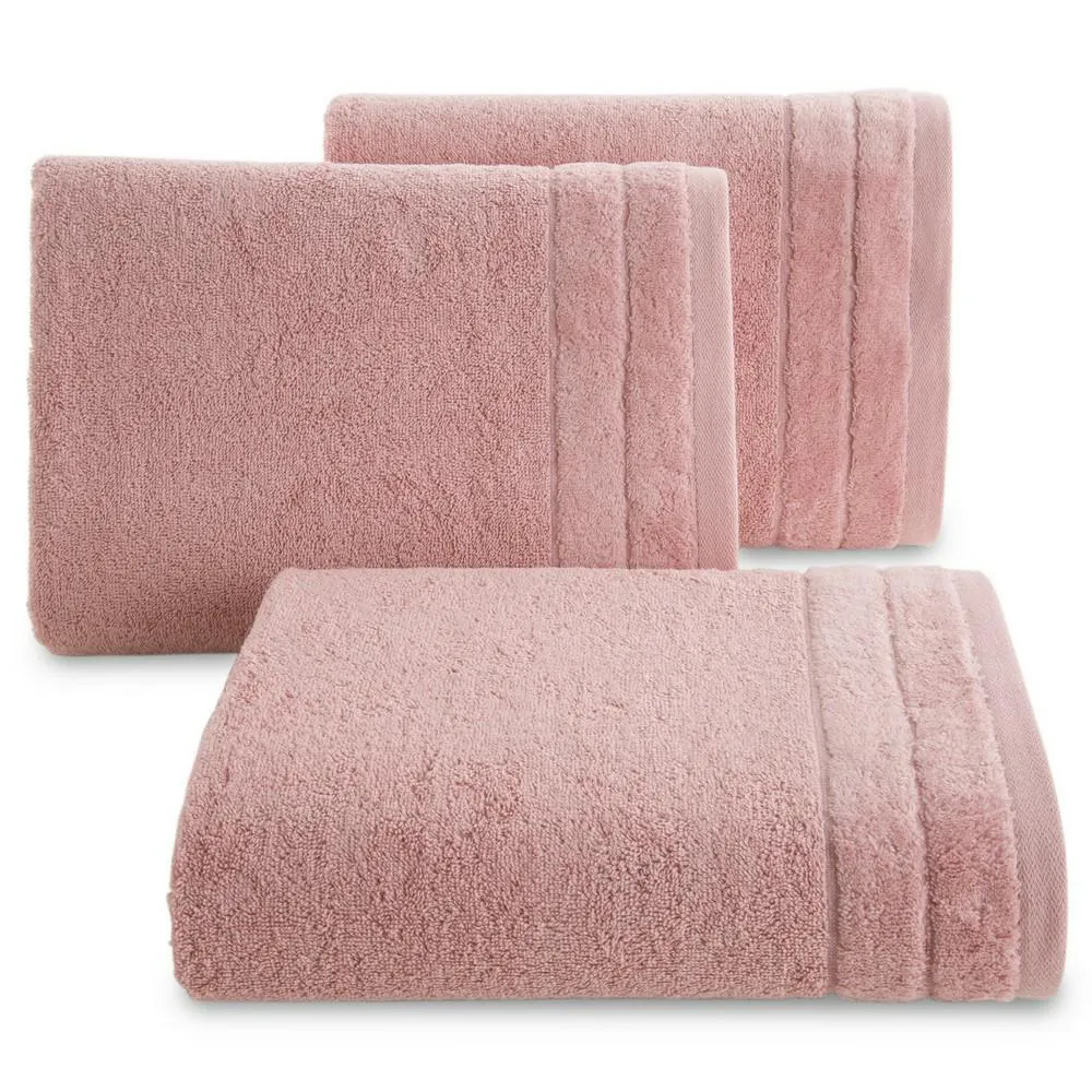 Ręcznik Damla 50x90 pudrowy różowy 500g/m2 frotte Eurofirany