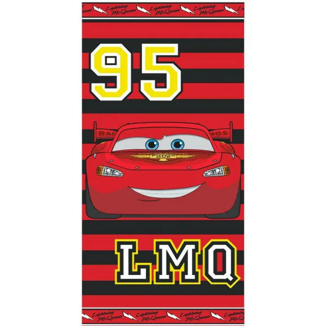 Ręcznik plażowy 70x140 Cars auta McQueen 95 czerwony dziecięcy 0423