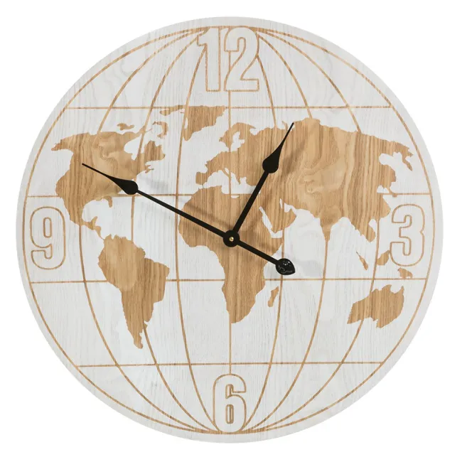Zegar ścienny 60x5 Vintage 01 World Map biel rustykalna