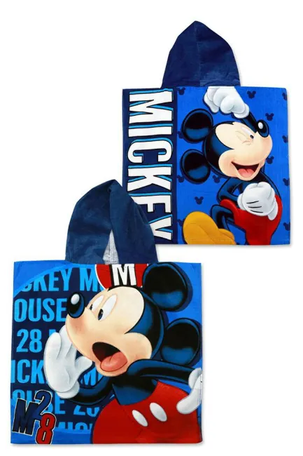 Poncho dla dzieci 55x110 Myszka Miki 1657 Mickey Mouse ręcznik z kapturem