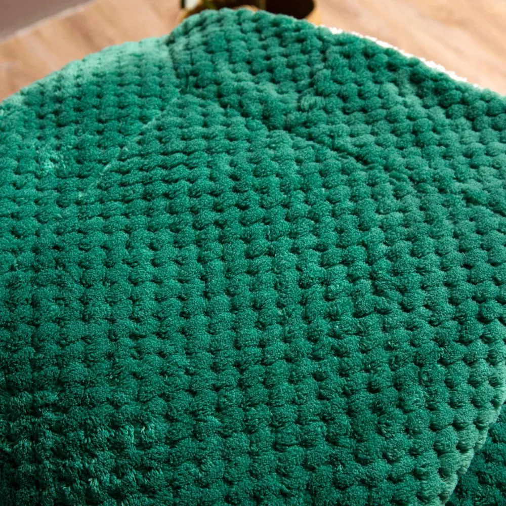 Koc narzuta Sherpa 150x200 zielony butelkowy baranek z mikrofibry dwustronny