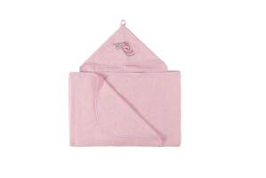 Okrycie kąpielowe dziecięce 140x70 maxi junior 10 różowe ręcznik z kapturkiem