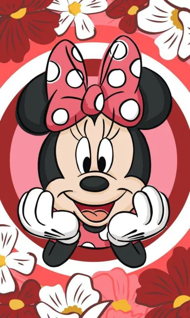 Ręczniczek do przedszkola 30x50 Myszka Mini 8374 kokarda czerwony Minnie Mouse dziecięcy bawełniany