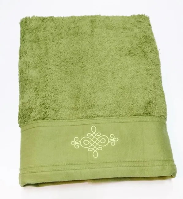 Ręcznik Klasyczny 70x140 zielony z haftem Eurofirany wyprzedaż