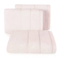 Ręcznik Mari 50x90 różowy jasny z welurową bordiurą 500g/m2 Eurofirany