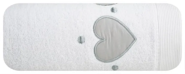 Ręcznik Aga 70x140 biały serduszka 500g/m2