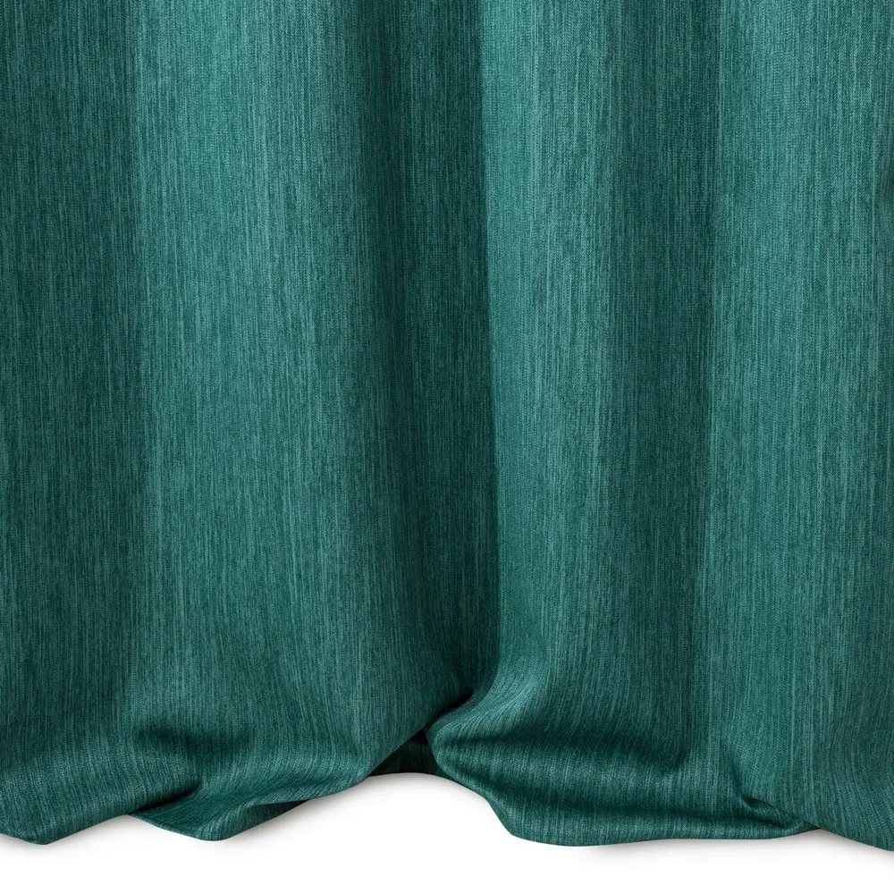 Zasłona gotowa na przelotkach 135x250 zielona ciemna z grubszej tkaniny Rossie Eurofirany