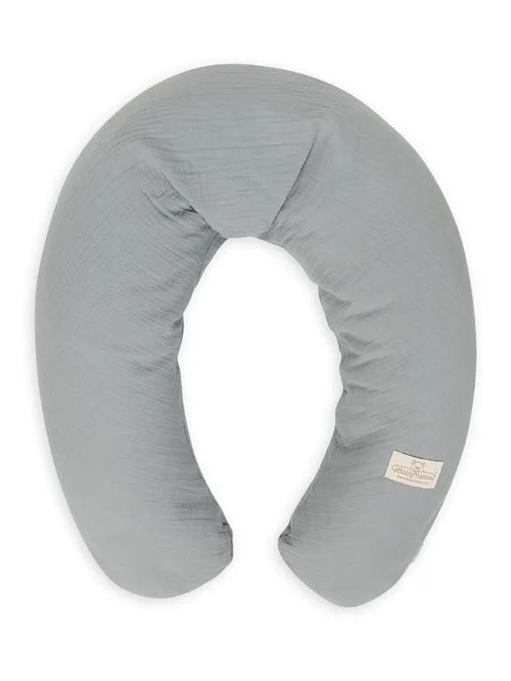 Poduszka pozycjonująca Relax Muslin       grafitowa 190 cm do karmienia ciążowa wypoczynkowa