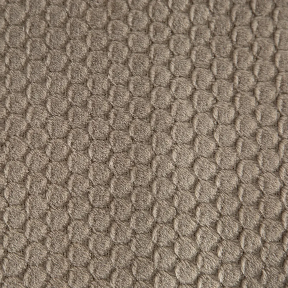 Koc narzuta z mikrofibry 150x200 Zoe beżowy ciemny plaster miodu dekoracyjny geometria Eurofirany