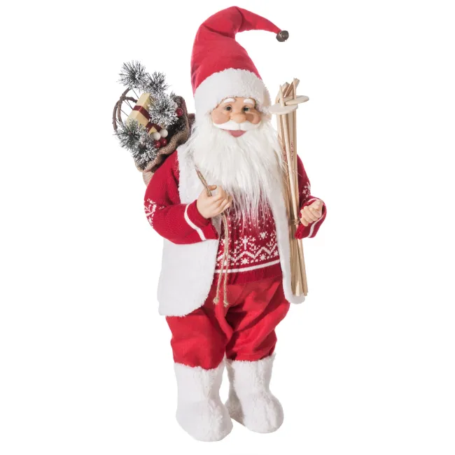 Ozdoba świąteczna Święty Mikołaj Eric 2 28x19x60 biały czerwony