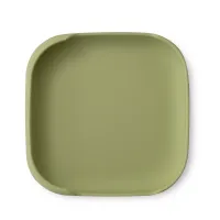 Talerz z przyssawką 18x18 zielony silikonowy do nauki jedzenia