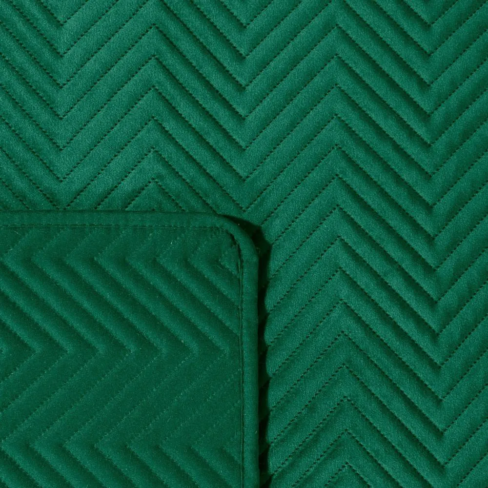 Narzuta dekoracyjna na fotel 70x160 Sofia ciemna zielona welurowa Eurofirany