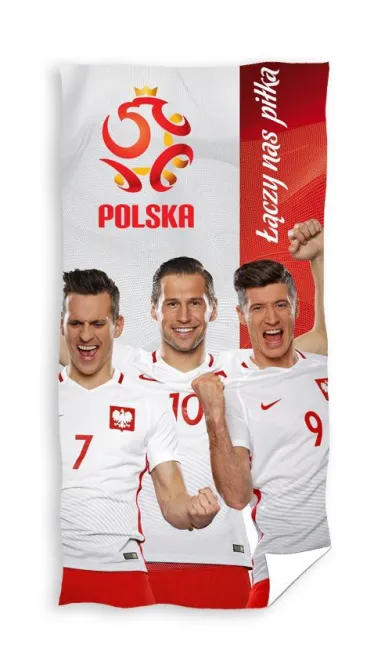 Ręcznik bawełniany 70x140 Polska wykonany reprezentacja pilki nożnej drużyna biały czerwony PZPN162036 3308