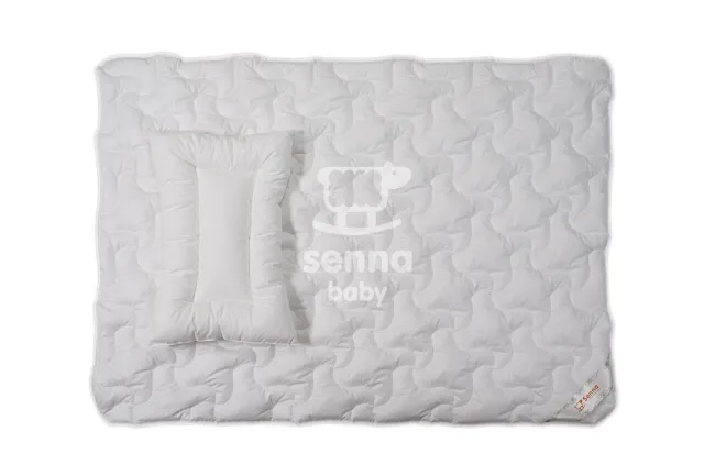 Kołdra dla dzieci 90x120 poduszka 40x60 Ingeo biała jednowarstwowa z włóknem kukurydzianym biodegradowalnym Inter-Widex