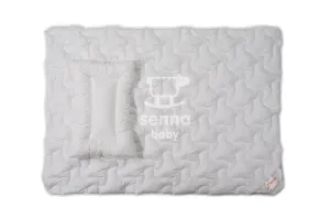 Kołdra dla dzieci 90x120 poduszka 40x60 Corneo Eco biała jednowarstwowa z włóknem kukurydzianym biodegradowalnym Inter-Widex