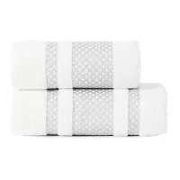 LIONEL Ręcznik, 70x140cm, kolor 102 biały ze srebrną bordiurą LIONEL/RB0/102/070140/1