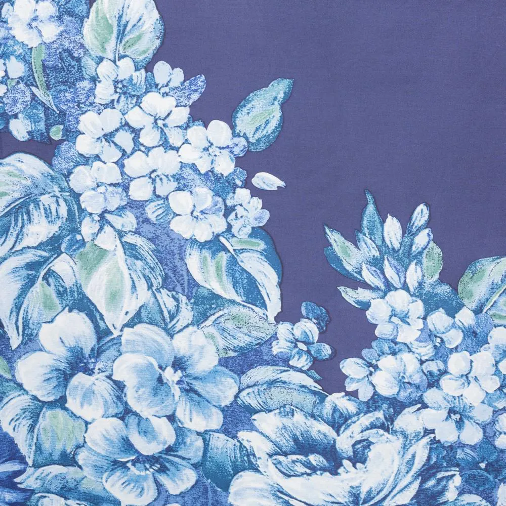 Pościel satynowa 160x200 kwiaty niebieska biała w pudełku Azurra Nova Print Gift Eurofirany