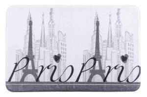 Dywanik dekoracyjny 60x90 Paris Wieża Eiffla biały szary Eurofirany
