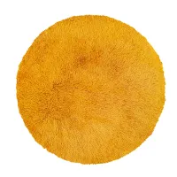 Dywan mata 90 cm Soft Round eco futro okrągły żółty antypoślizgowy Domarex