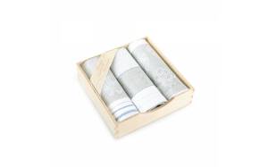 Komplet ścierek kuchennych Pascha 3 szt   niebieski biały 9113/3 w drewnianym pudełku Zwoltex 22