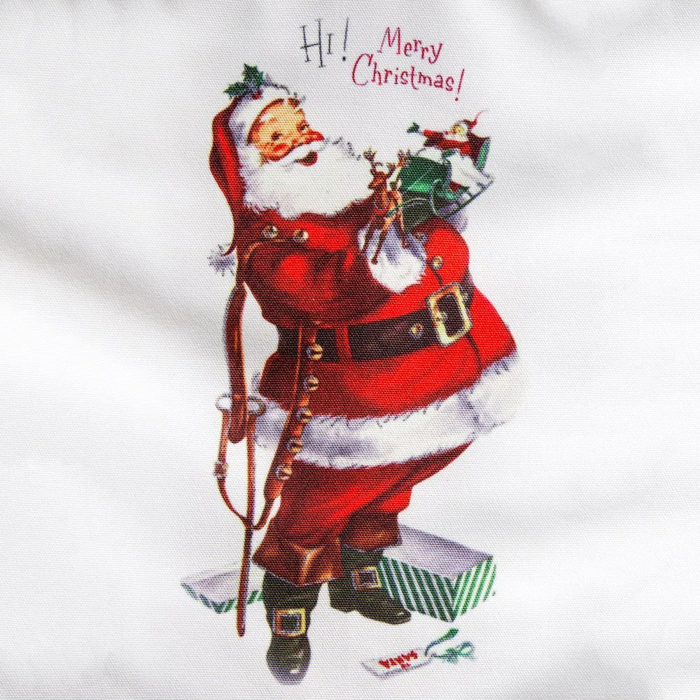 Obrus bieżnik świąteczny 40x140 Santa biały czerwony Mikołaj Eurofirany
