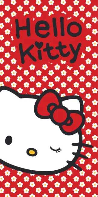 Ręcznik Hello Kitty 70x140 D Hello Kitty 03 stokrotki 1764