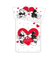 Pościel bawełniana 140x200 Myszka Miki i Mini serce 1032 Minnie Mickey Mouse love poszewka 70x90