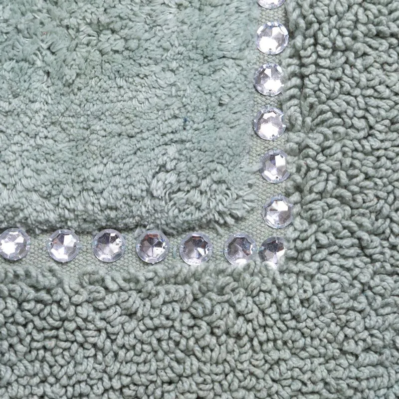 Dywanik 60x90 Chic miętowy z bawełny zdobiony kryształkami w stylu glamour Eurofirany