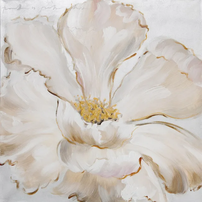 Obraz Delight 60x60 ręcznie malowany kwiat na płótnie Eurofirany