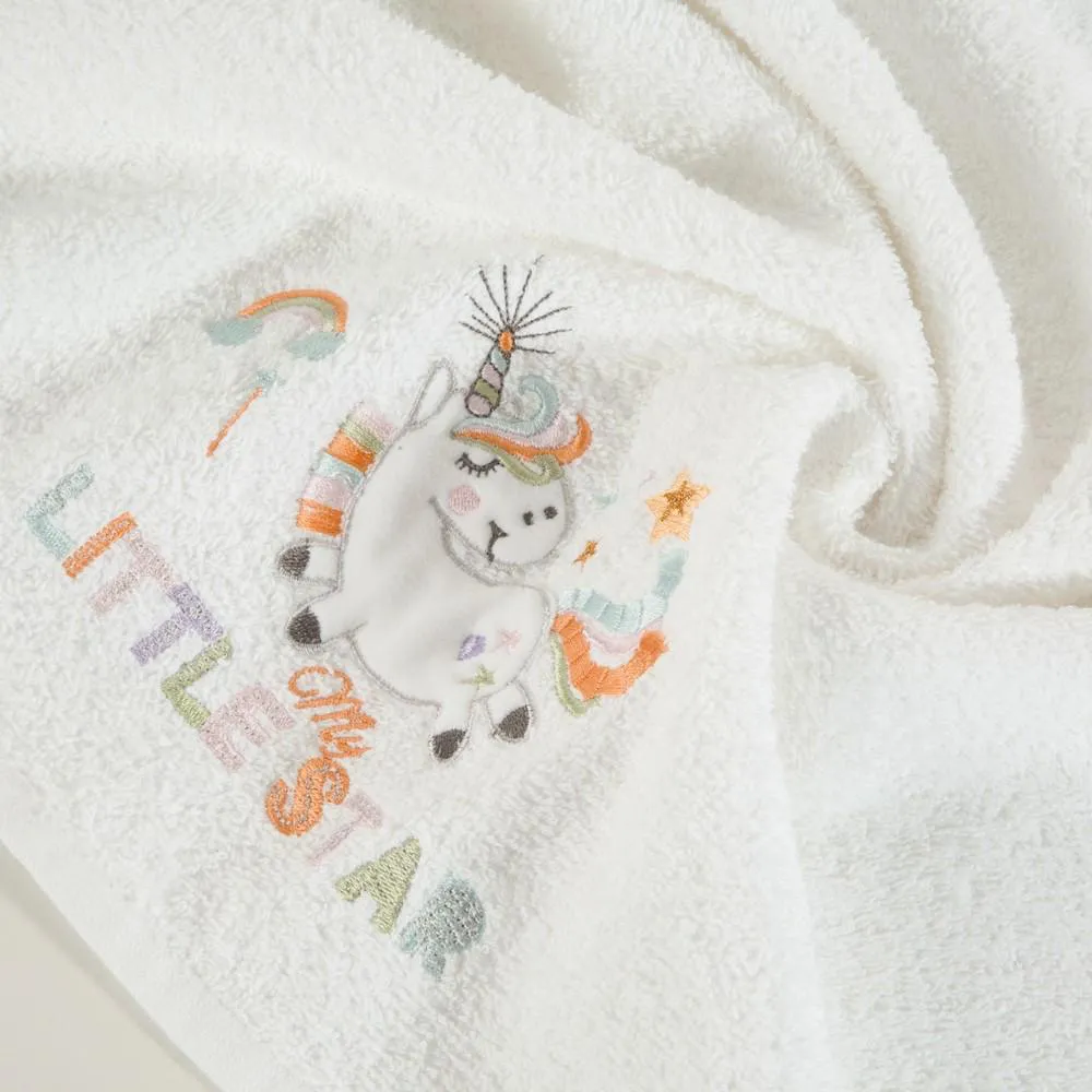 Ręcznik dziecięcy 70x140 Baby 35 biały Jednorożec 400g/m2 Eurofirany