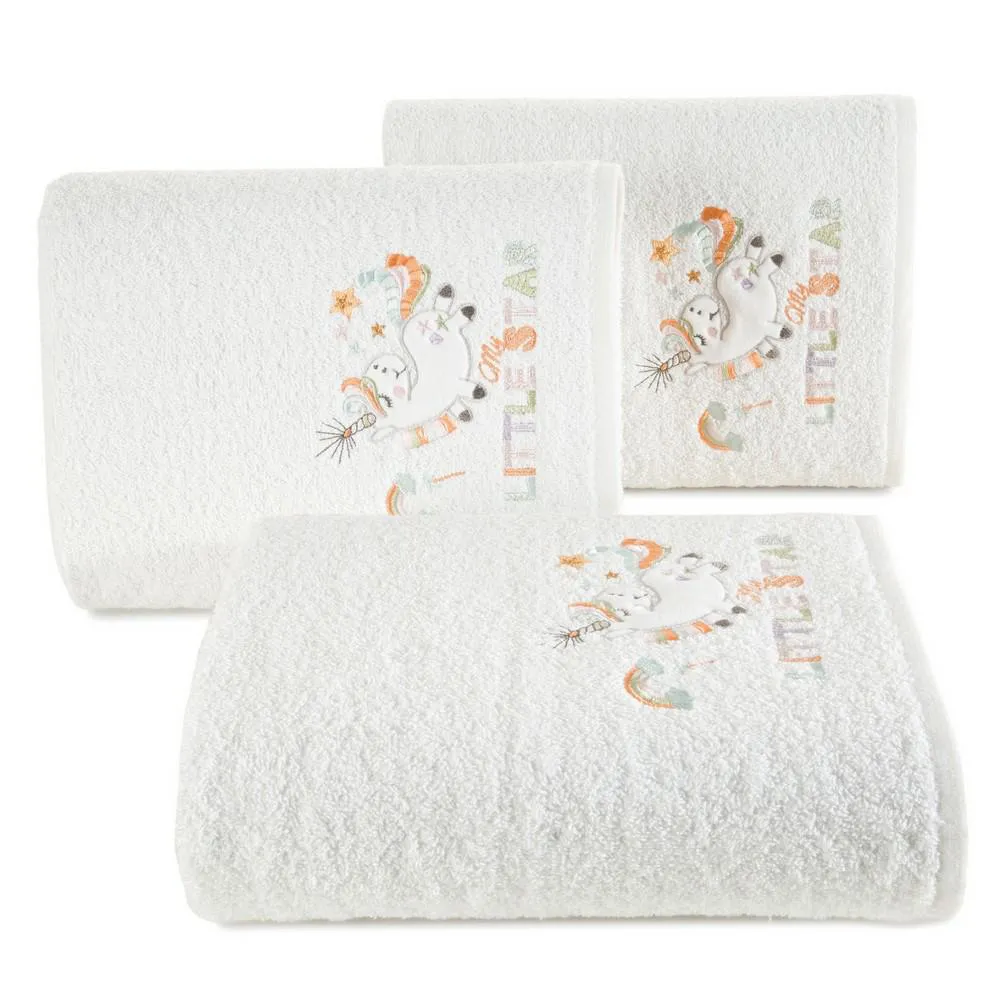 Ręcznik dziecięcy 70x140 Baby 35 biały Jednorożec 400g/m2 Eurofirany