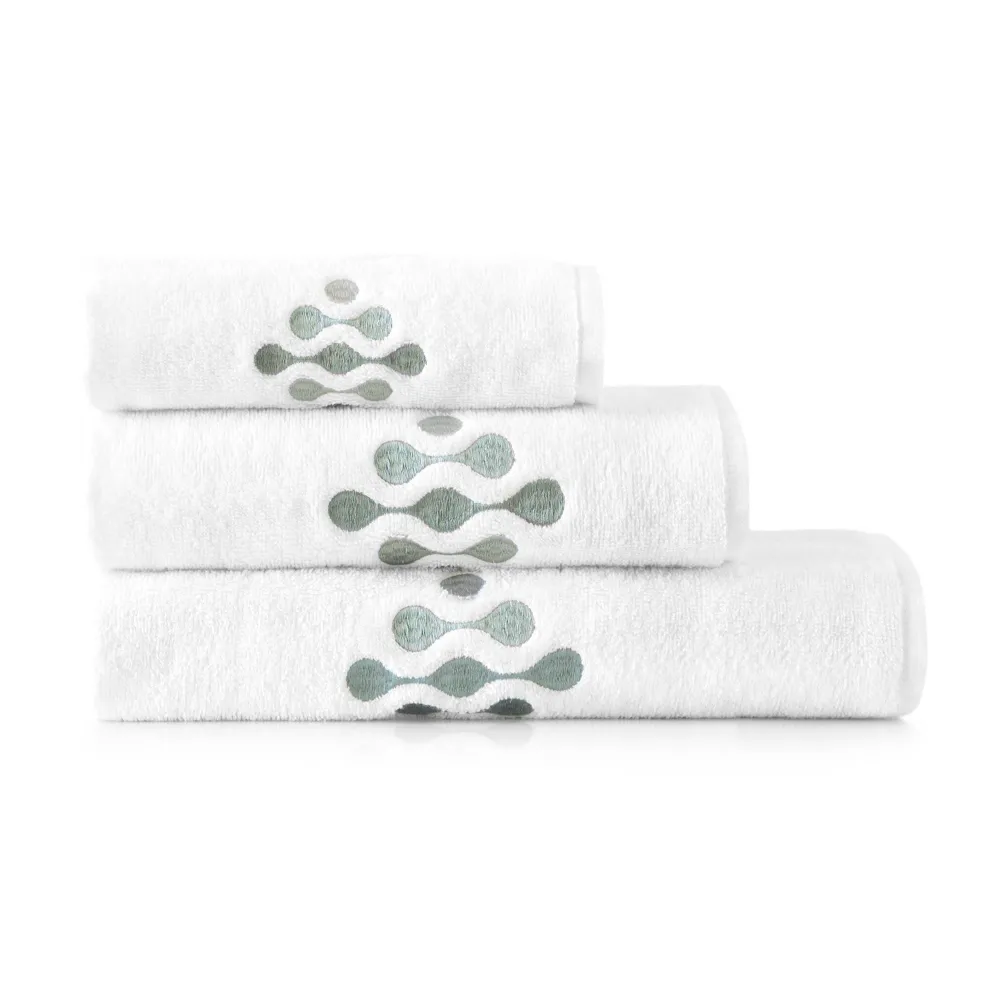 Komplet ręczników w pudełku 3 szt Krople Biały-k11-500 ręczniki 30x50 50x100 70x140 Zwoltex