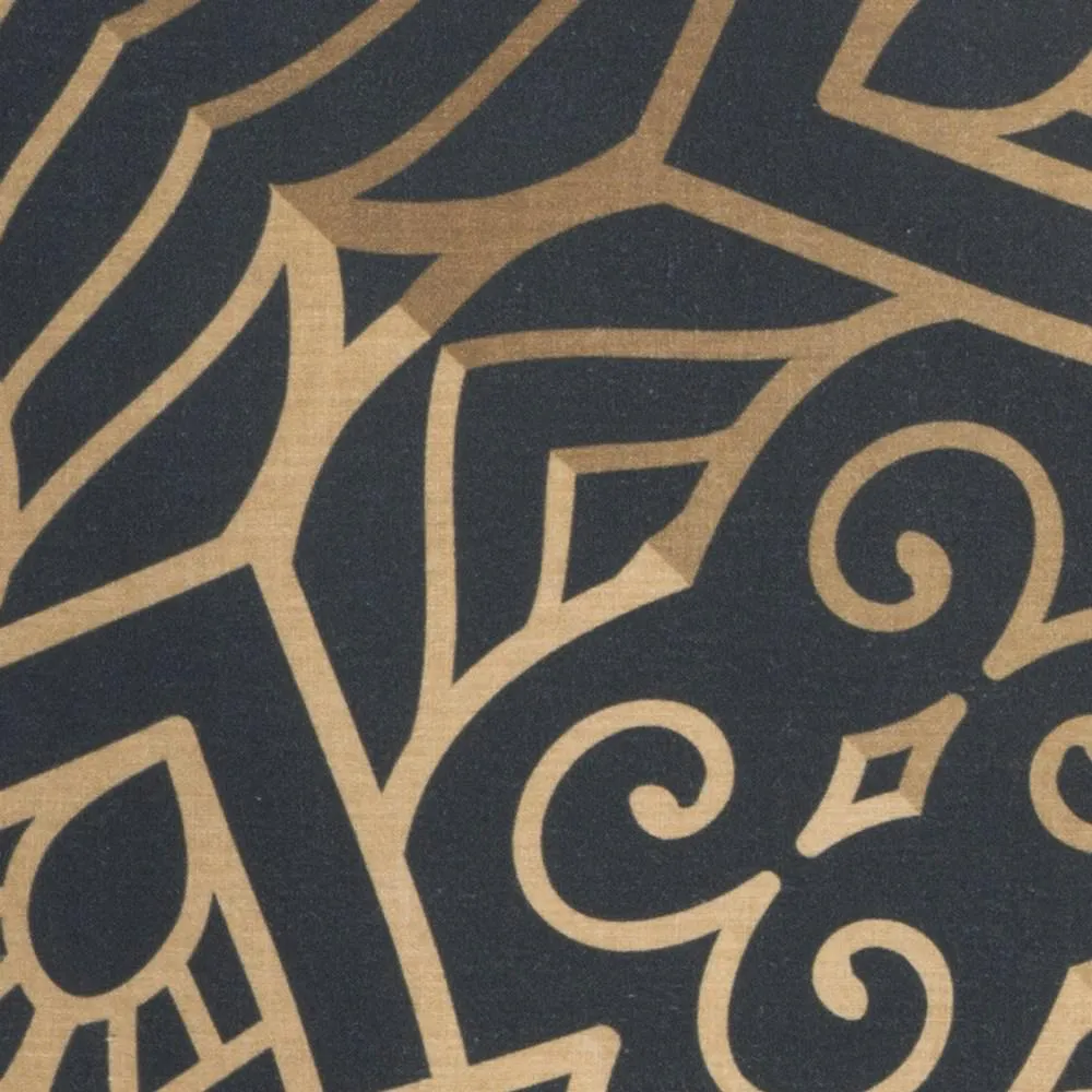 Pościel bawełniana 160x200 bursztynowa mandala ornamenty złota czarna Diva Eurofirany